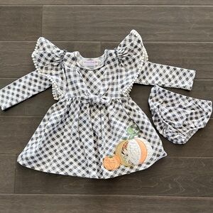 Bonnie Baby Gingham Pumpkin Dress